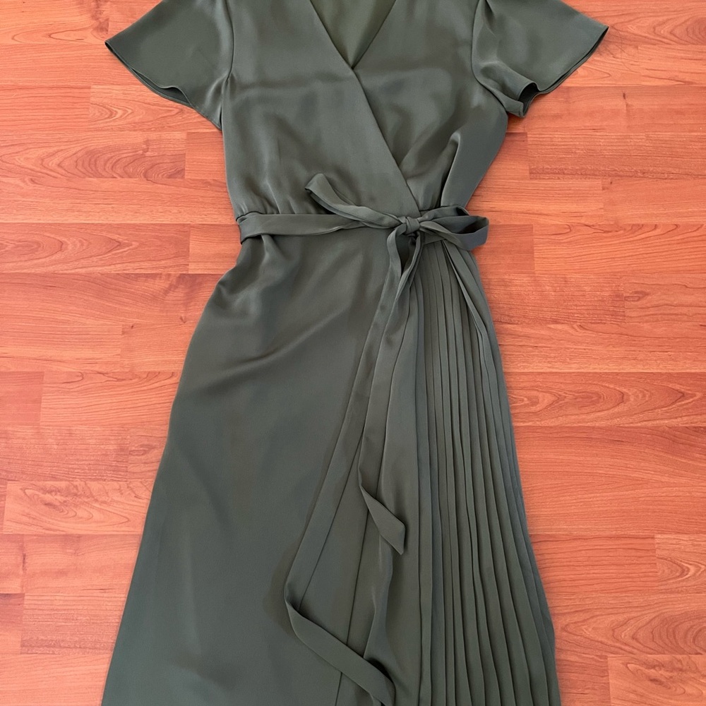 Banana Republic Olive Wrap Midi Dress